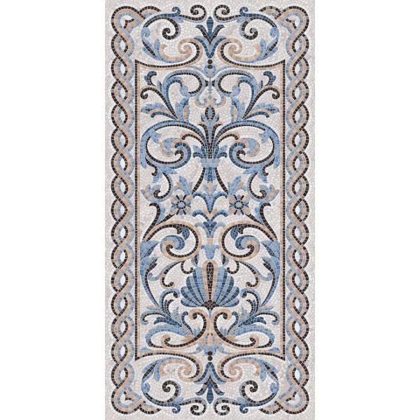 SG590902R | Мозаика синий декорированный лаппатированный