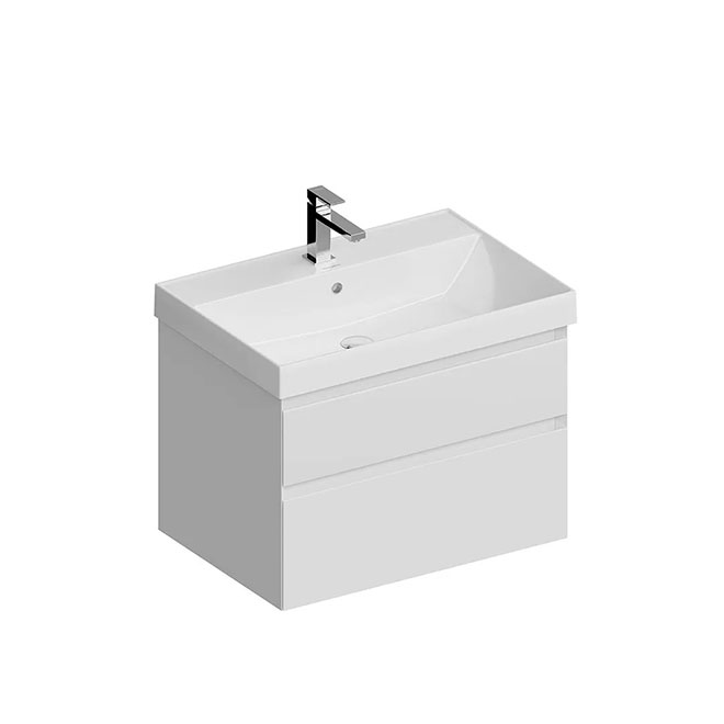 CUB.70.2\WHT.M | Тумба CUBO подвесная с ящиками 70, белая матовая