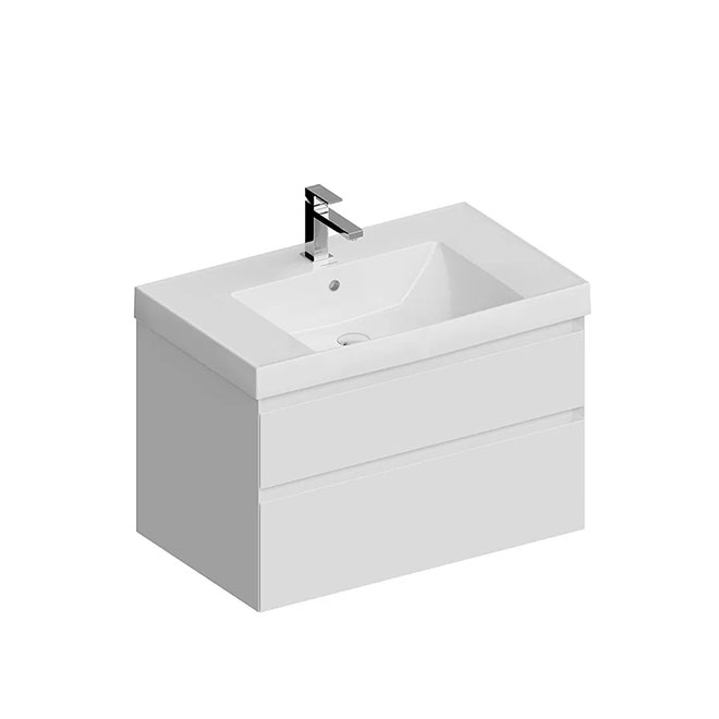CUB.80.2\WHT.M | Тумба CUBO подвесная с ящиками 80, белая матовая