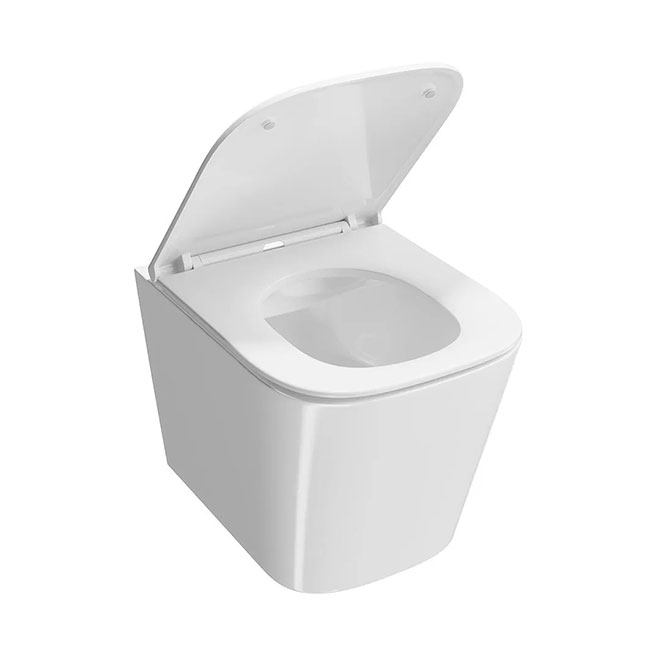 CU.wc.02 | Унитаз CUBO подвесной безободковый с крепежом и сиденьем, белый