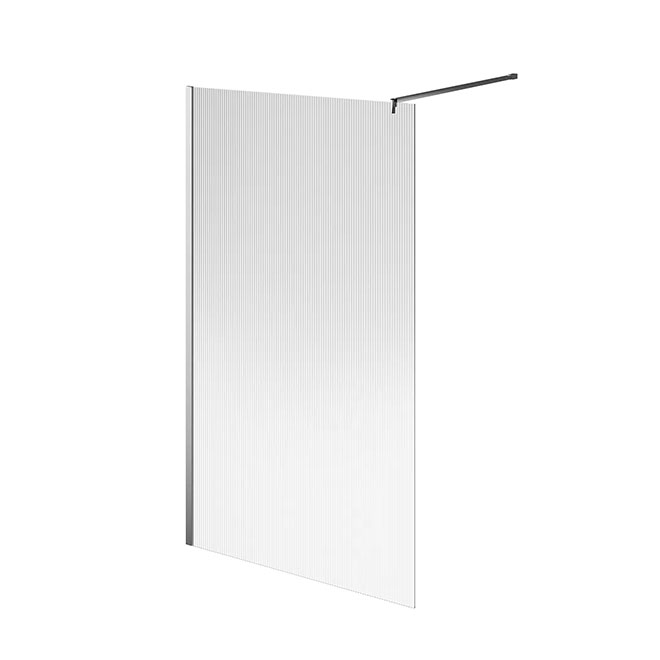 CT.120.WI.CR | Душевая перегородка CRISTALLO с рифленым стеклом, 120х210, хром
