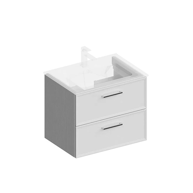 PIA.CL.65\WHT.M | Тумба PIANO Classic подвесная 65 см, 2 ящика, ясень белый матовый
