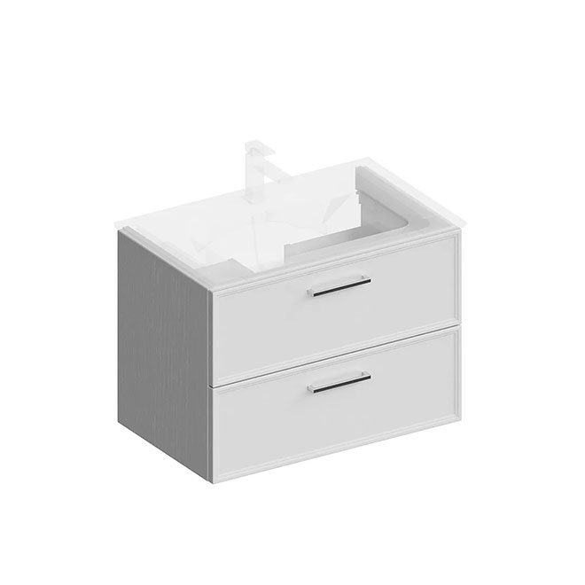 PIA.CL.75\WHT.M | Тумба PIANO Classic подвесная 75 см, 2 ящика, ясень белый матовый