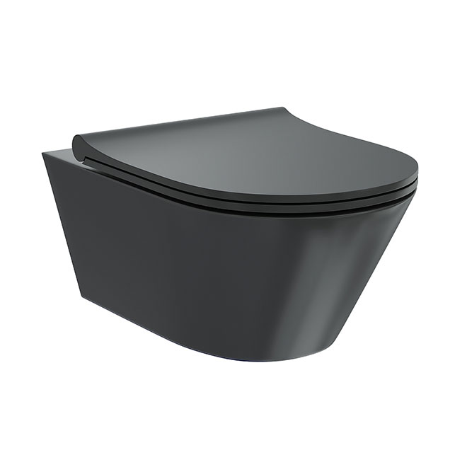 1003-002-L3BLmat (302384) | Унитаз подвесной безободковый Creto Logan L3, черный