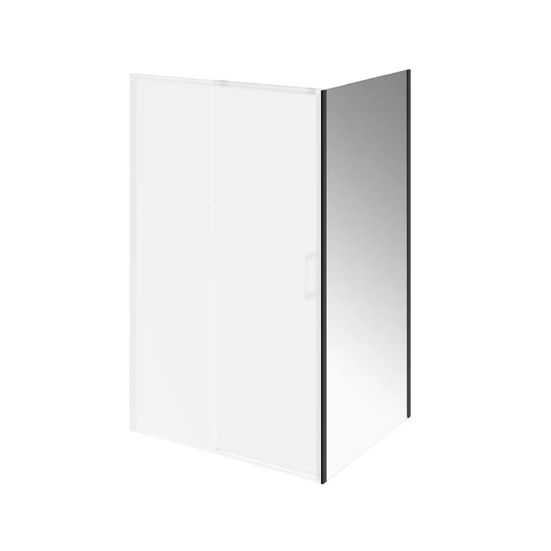 LN.100.FP.BLK.M | Душевая боковая панель LINDO, 100х195, матовый черный