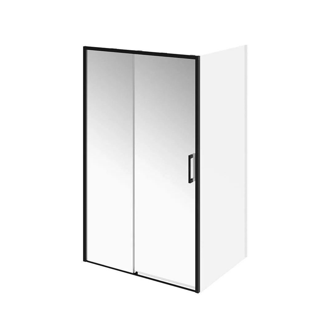 LN.120.SD.BLK.M | Душевая дверь LINDO, раздвижная с функцией soft close, 120х195, матовый черный